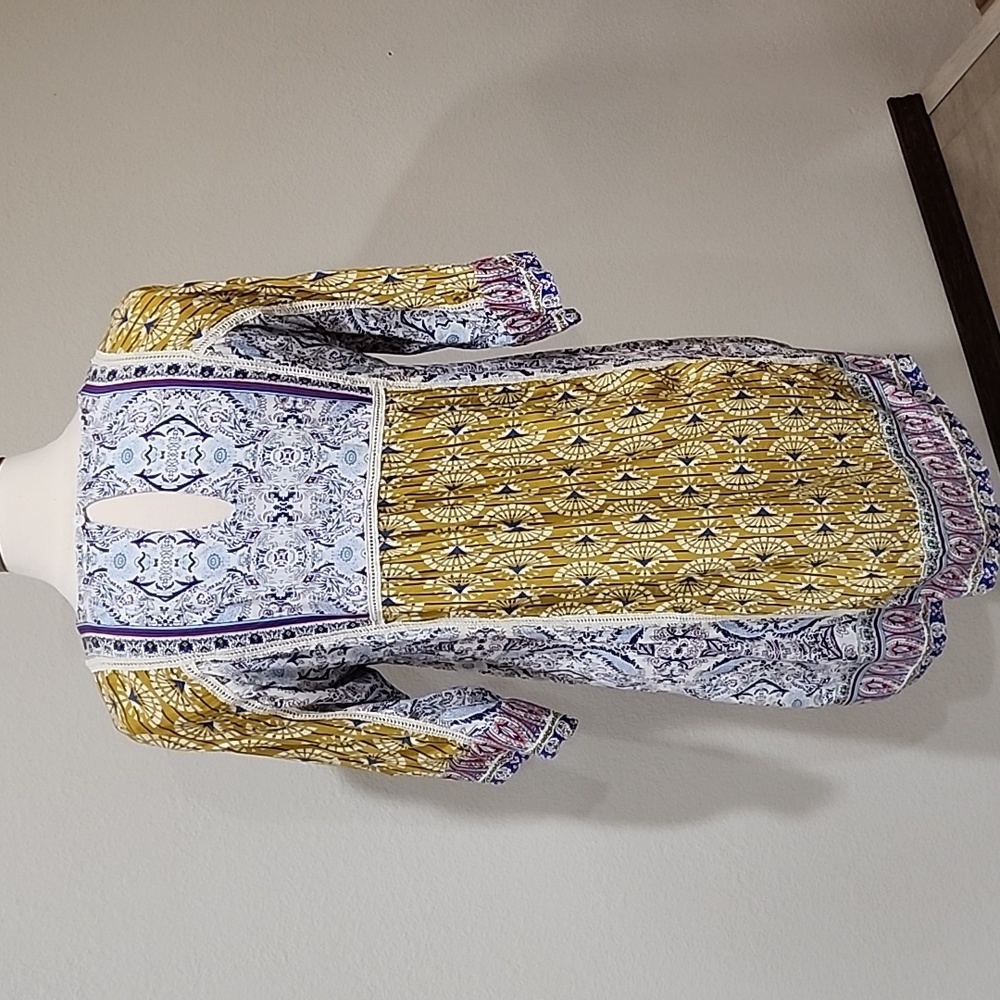 Sundance Terraza Dress Tunic Mixed Print Floral Geometric Boho size Small - Picture 11 of 11